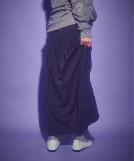 Fold over waist long skirt