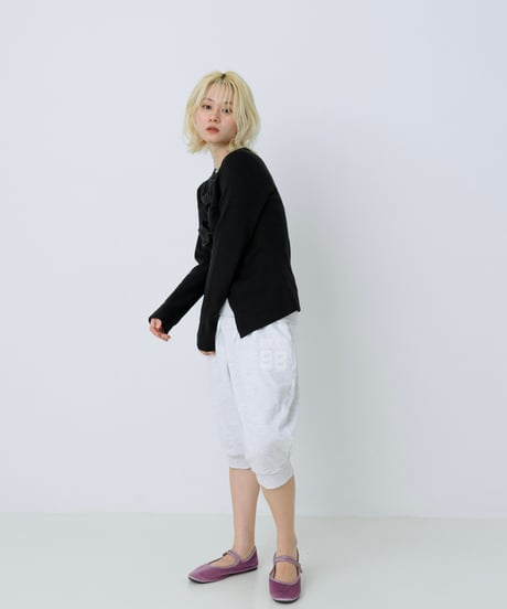 Logo cropped sweat pants（Gray）