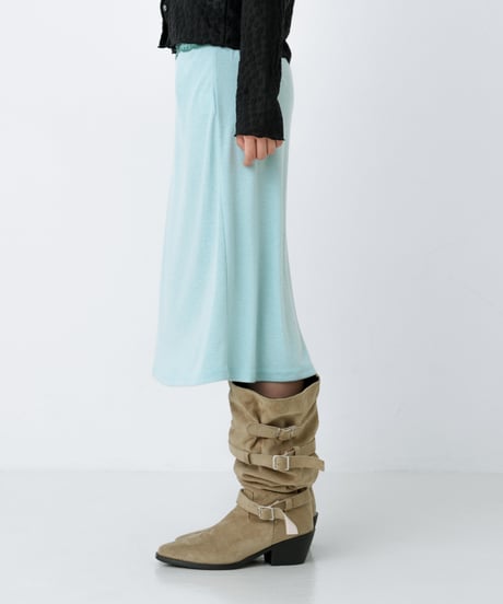 Lace trim midi skirt(mint)