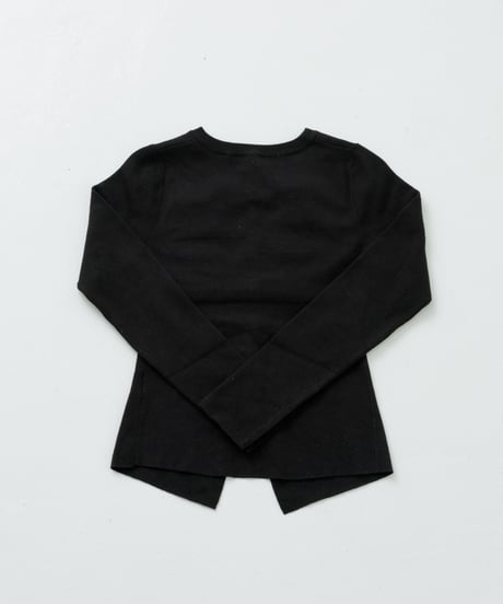 Front gather button cardigan (Black)