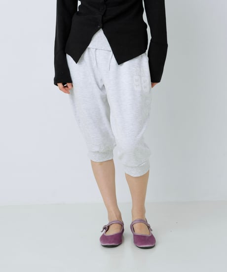 Logo cropped sweat pants（Gray）