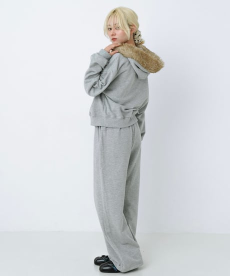 Double waist sweat pants (Gray)
