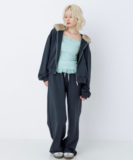 Double waist sweat pants (Navy)