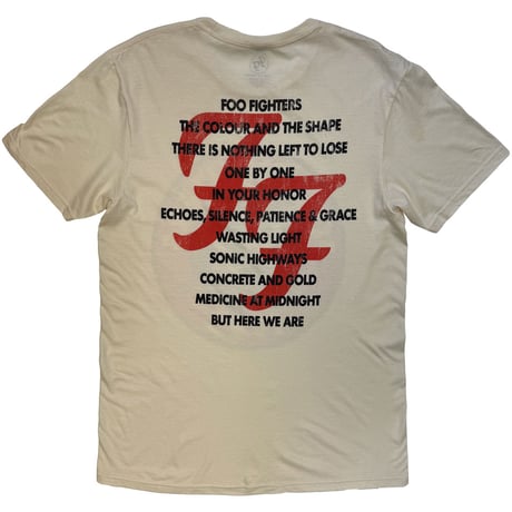 【公式新品】FOO FIGHTERS - 1995-2025 ALBUMS NATURAL (Back Print) フーファイターズTシャツ
