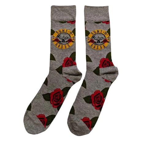 【公式新品】GUNS N' ROSES - BULLET ROSES GREY ANKLE SOCKS (UK SIZE 7-11) ガンズアンドローゼズ グッズ