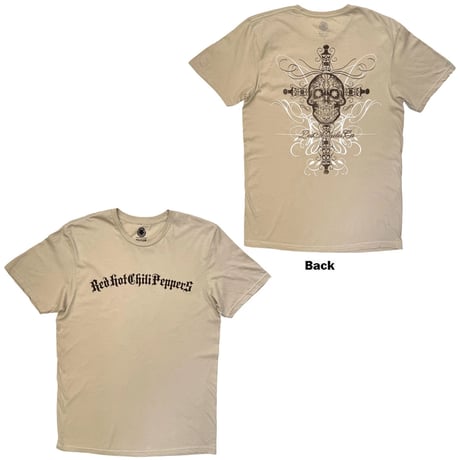 【公式新品】 RED HOT CHILI PEPPERS - SKULL CROSS SAND (Back Print) RHCP tシャツ