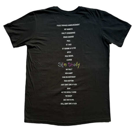 【公式新品】 EMINEM - ORIGINAL SLIM SHADY LP BLACK  (Back Print) エミネム Tシャツ