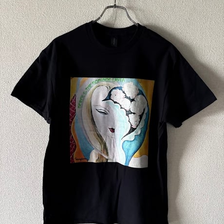 【輸入新品レア】 DEREK AND THE DOMINOS - LAYLA BLACK GILDAN ULTRA COTTON デレクアンドドミノス tシャツ エリッククラプトン tシャツ