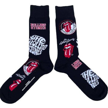 【公式新品】THE ROLLING STONES - LOGOS BLACK ANKLE SOCKS (UK SIZE 7-11) ザローリングストーンズ グッズ