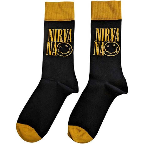 【公式新品】NIRVANA - LOGO STACKED BLACK ANKLE SOCKS (UK SIZE 7-11) ニルヴァーナ グッズ