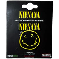 【公式新品】NIRVANA - LOGO & HAPPY FACE CUT-OUT PIN BADGE ニルヴァーナ グッズ
