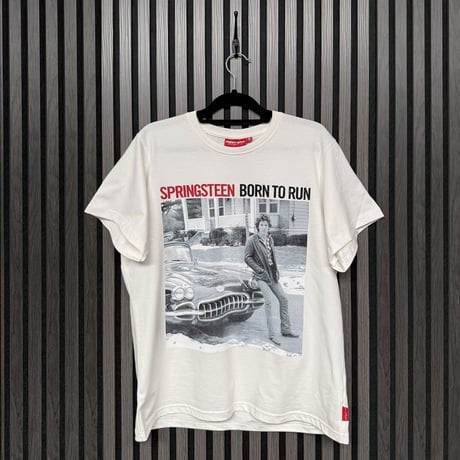 【公式新品】BRUCE SPRINGSTEEN - BORN TO RUN WHITE (Back Print) ブルーススプリングスティーンTシャツ
