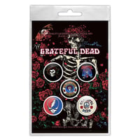 【公式新品】GRATEFUL DEAD - SKELETON & ROSE BUTTON BADGE PACK グレイトフルデッド グッズ