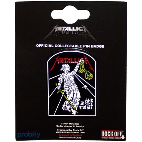 【公式新品】METALLICA - AND JUSTICE FOR ALL TOMBSTONE PIN BADGE メタリカ グッズ