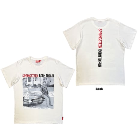 【公式新品】BRUCE SPRINGSTEEN - BORN TO RUN WHITE (Back Print) ブルーススプリングスティーンTシャツ