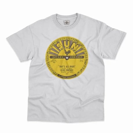 【公式新品】 SUN RECORDS - ELVIS PRESLY THAT'S ALL RIGHT MAMA WHITE GILDAN HEAVY COTTON サンレコーズ Tシャツ