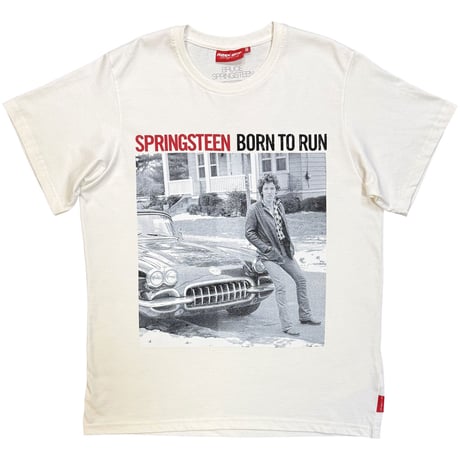 【公式新品】BRUCE SPRINGSTEEN - BORN TO RUN WHITE (Back Print) ブルーススプリングスティーンTシャツ
