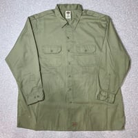 「Dickies(ディッキーズ)」574 T/Cツイル カーキ 3XL オーバーサイズ 長袖ワークシャツ [2206004]