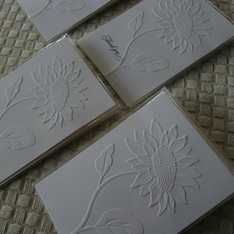 ひまわりのエンボス Thank you card