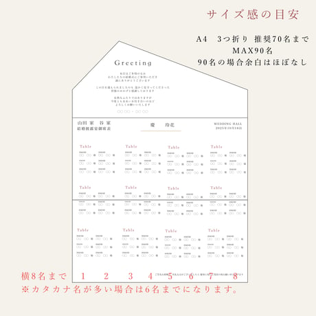 Letter 席次表
