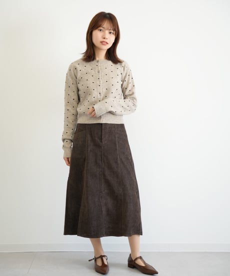 ポルカドット柄カーディガン