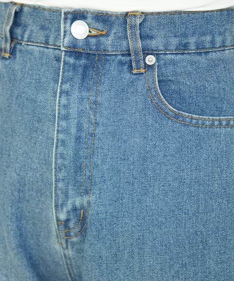 レースヘムワイドデニムパンツ