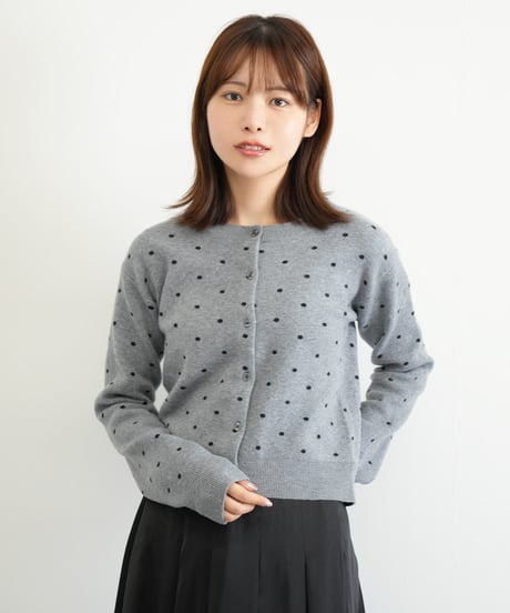 ポルカドット柄カーディガン