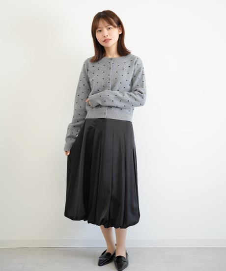 ポルカドット柄カーディガン