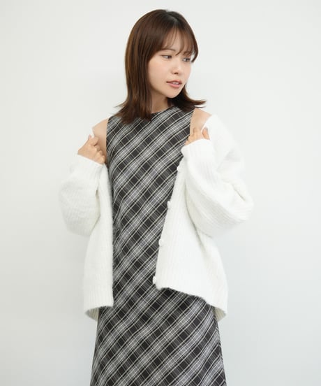 モヘア起毛ニットカーディガン
