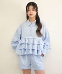 フリルストライプシャツ