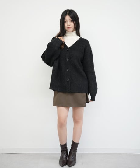 モヘア起毛ニットカーディガン