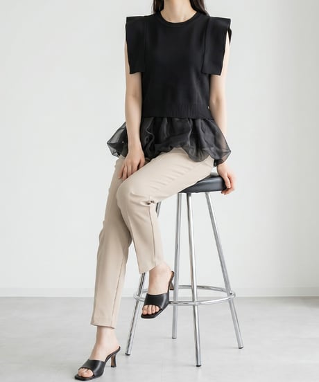 【WEB限定】チュールレイヤードニットトップス