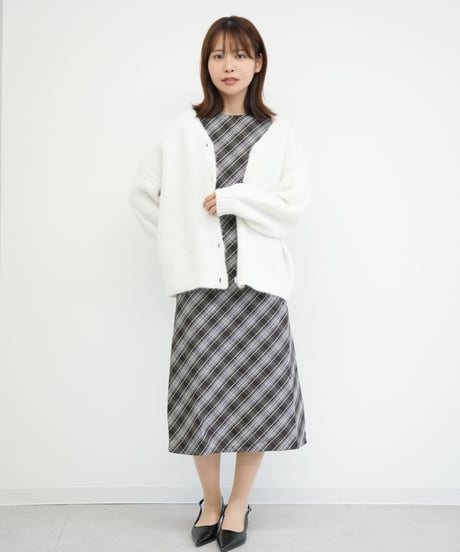 モヘア起毛ニットカーディガン