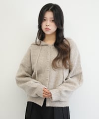 フーディー起毛ニット