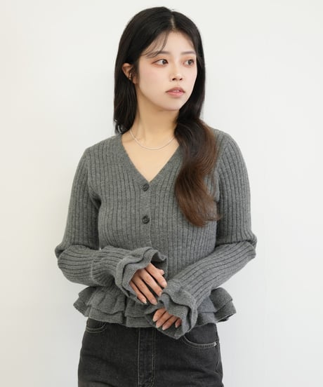 ティアードフレアーニットトップス
