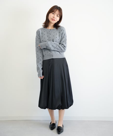 サテンプリーツバルーンスカート