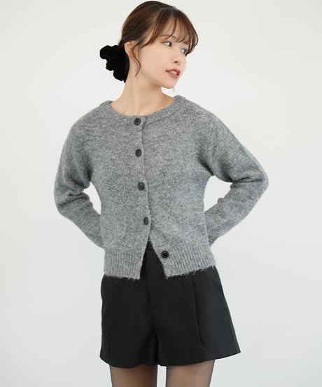 袖レースニットカーディガン