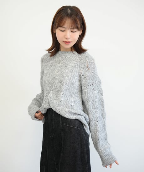 バックリボンニットトップス