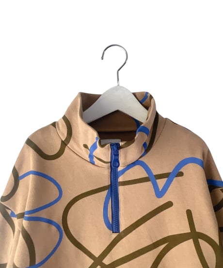 ALL-OVER PATTERED HALF ZIP SWEATSHIRT