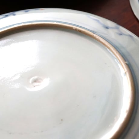 古伊万里 染付 飾り結び文 中皿 江戸後期｜七宝繋ぎの吉祥文様 o-8