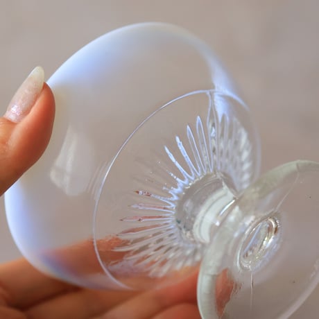 昭和レトロ 乳白ガラス コンポート プレスガラス o-20