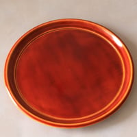 春慶塗（朱塗） 丸盆 24cm（8寸）h-140