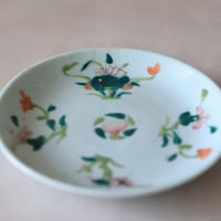 【唐物】清末〜民国期 粉彩花桃文 小皿 / 煎茶皿・菓子皿　　o-138
