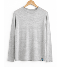 10月初旬発送予定　日本製　超ハイゲージカシミヤ100％ニットＴ長袖 elalto HIKE（エルアルトハイク）ICE GREY