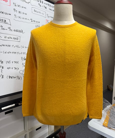 10/初旬発送予定　日本製　メリノウール100％ 超薄手 梨地ストレッチ ZIP UP elalto HIKE（エルアルトハイク）YAMABUKI