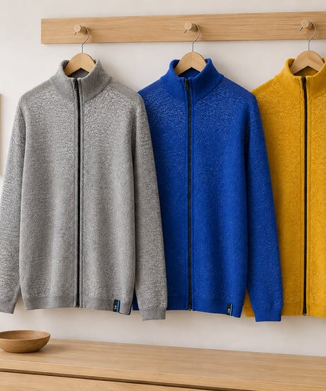 10/初旬発送予定　日本製　メリノウール100％ 超薄手 梨地ストレッチZIP UP elalto HIKE（エルアルトハイク）ROCK