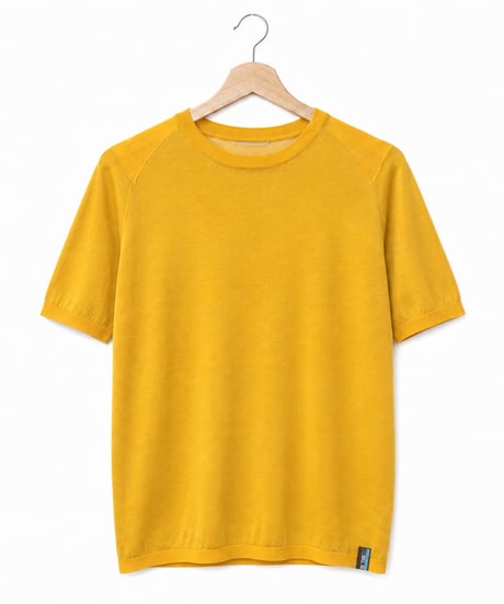 日本製　メリノウール100％ ショルダーガードニットＴ半袖 elalto HIKE（エルアルトハイク）YAMABUKI