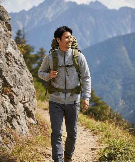 10/初旬発送予定　日本製　メリノウール100％ 超薄手 梨地ストレッチZIP UP elalto HIKE（エルアルトハイク）ROCK