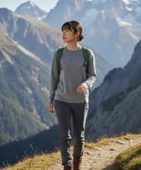 10/初旬発送予定　日本製　メリノウール100％ 超薄手 梨地ストレッチプルオーバー elalto HIKE（エルアルトハイク）ROCK