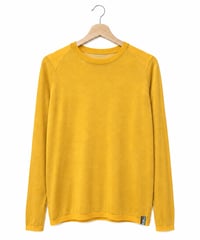 日本製　メリノウール100％ ショルダーガードニットＴ長袖 elalto HIKE（エルアルトハイク）YAMABUKI